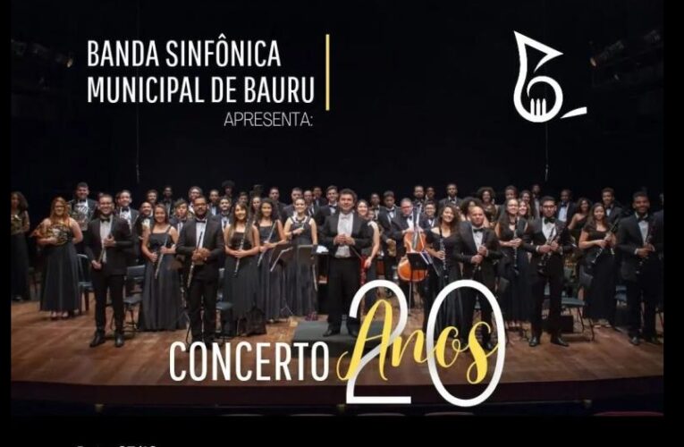 Banda Sinfônica Municipal realiza concerto em comemoração aos 20 anos de história