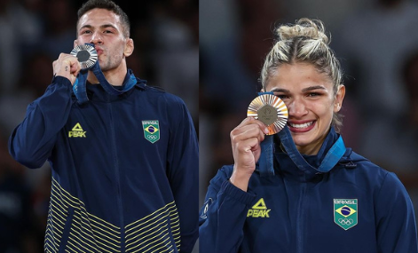 Judocas Willian Lima e Larissa Pimenta conquistam primeiras medalhas em Paris