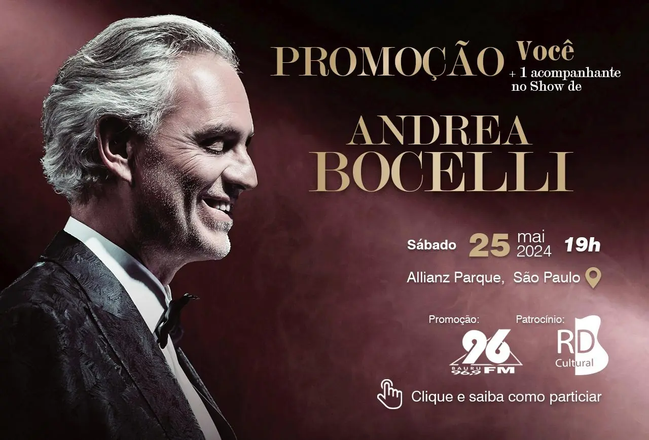 96 FM PROMOÇÃO ANDREA BOCELLI